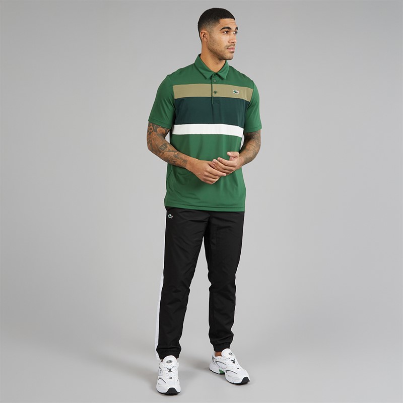 Lacoste Mens Regular Fit Colour Block Polo Shirt Green/Khaki Green