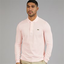 Lacoste Mens Classic Fit Long Sleeve Polo Shirt Light Pink