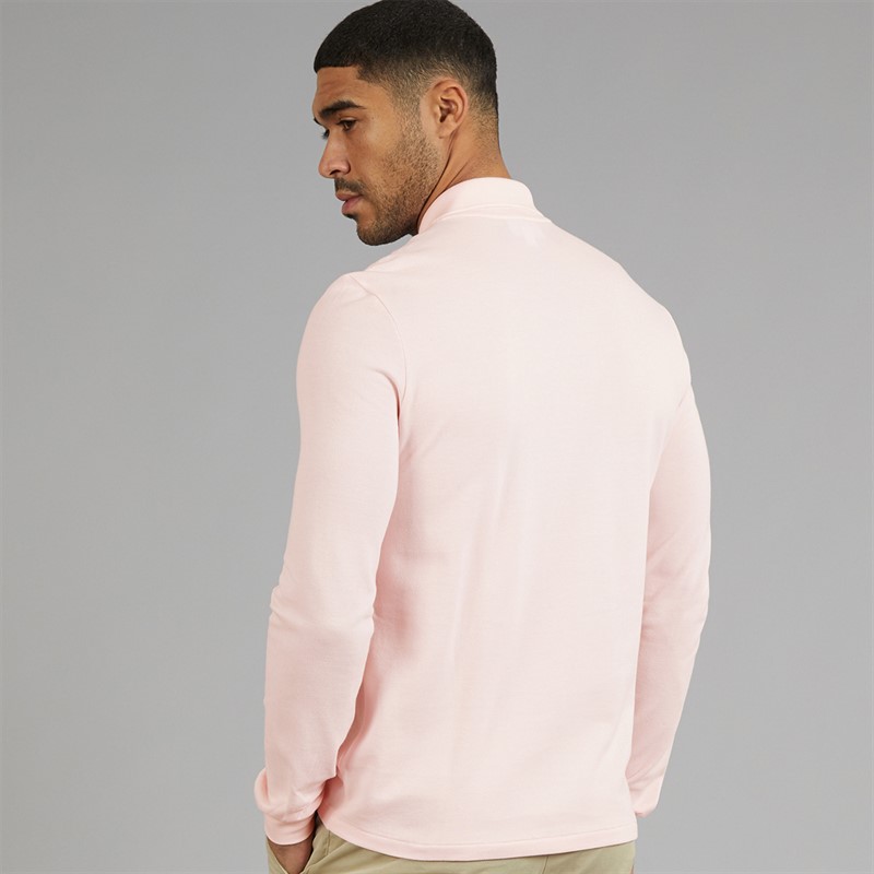 Lacoste Mens Classic Fit Long Sleeve Polo Shirt Light Pink