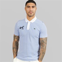 Lacoste Mens Stripe Polo Shirt Blue/White