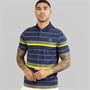 Lacoste Mens Striped Stretch Polo Shirt Navy Blue/Khaki Green/Flashy Yellow