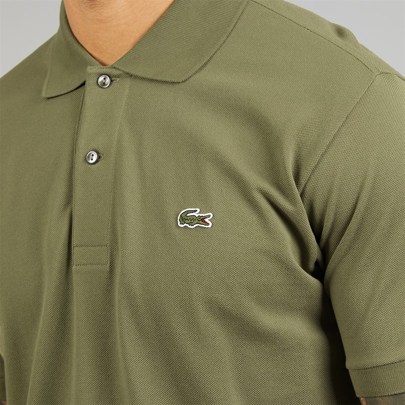 Lacoste Mens Classic Fit Polo Shirt Khaki Green