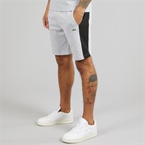 Lacoste Mens Cotton Fleece Colour Block Shorts Grey Chine/Black