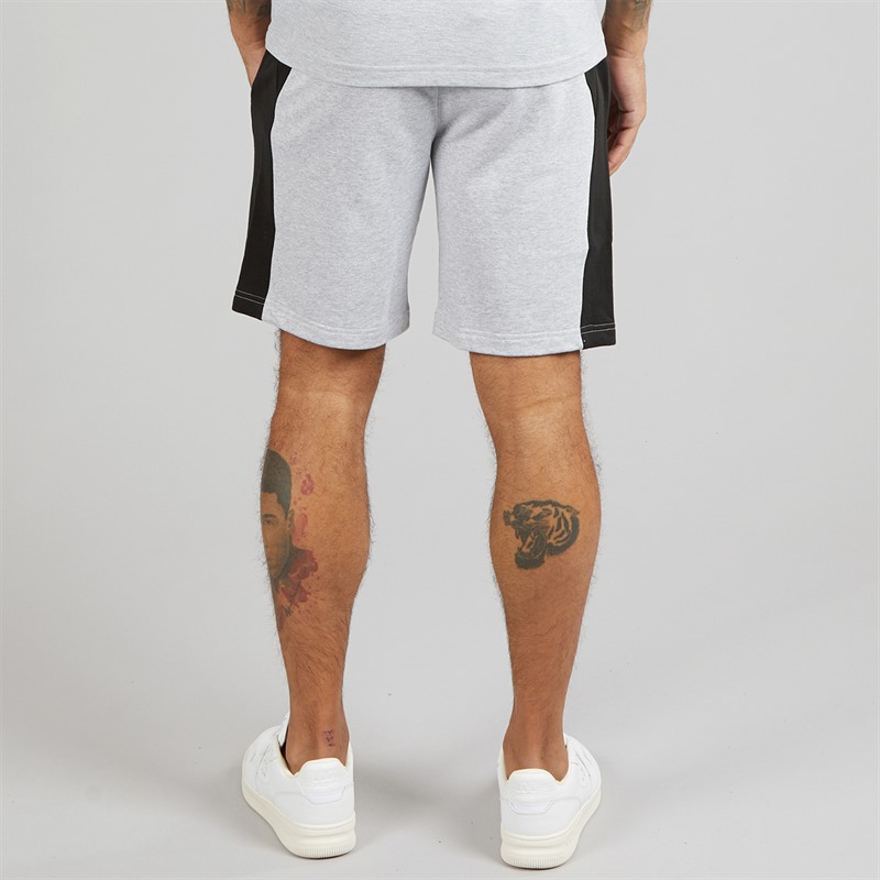 Lacoste Mens Cotton Fleece Colour Block Shorts Grey Chine/Black