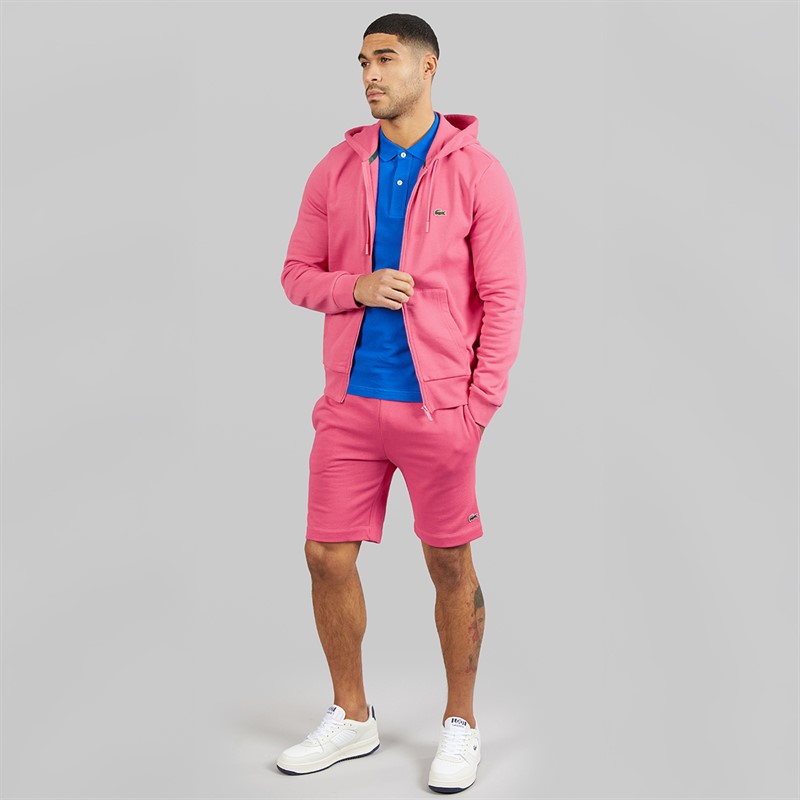 Lacoste Mens Regular Fit Fleece Shorts Pink