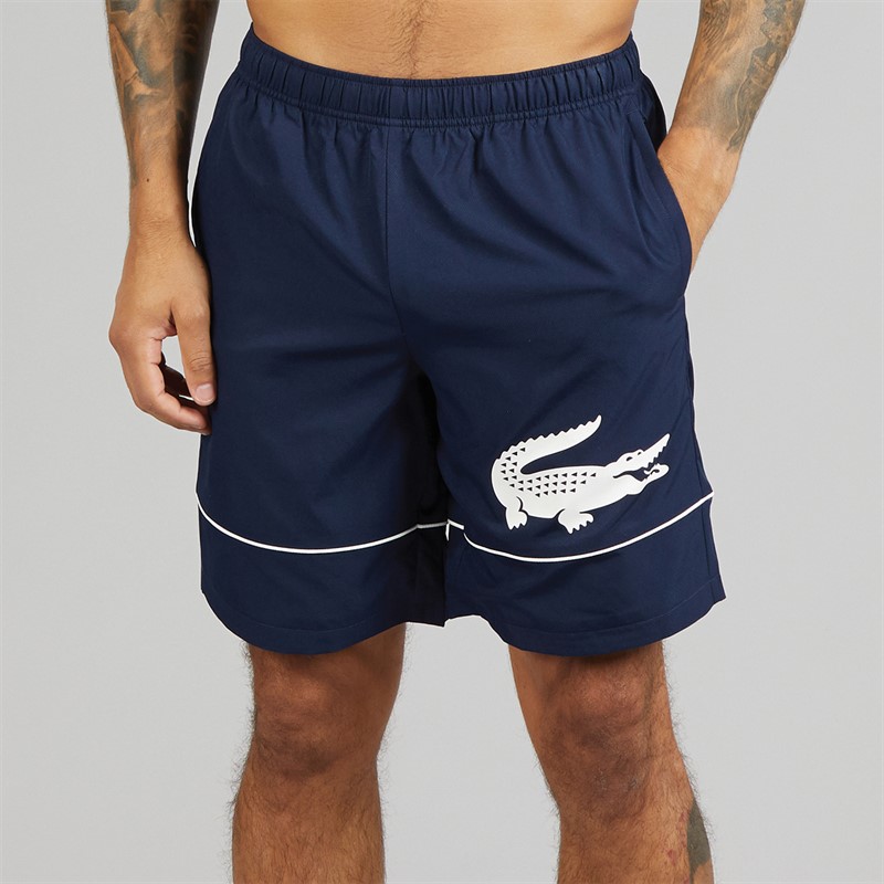 Lacoste Mens Taffeta Shorts Navy Blue/White