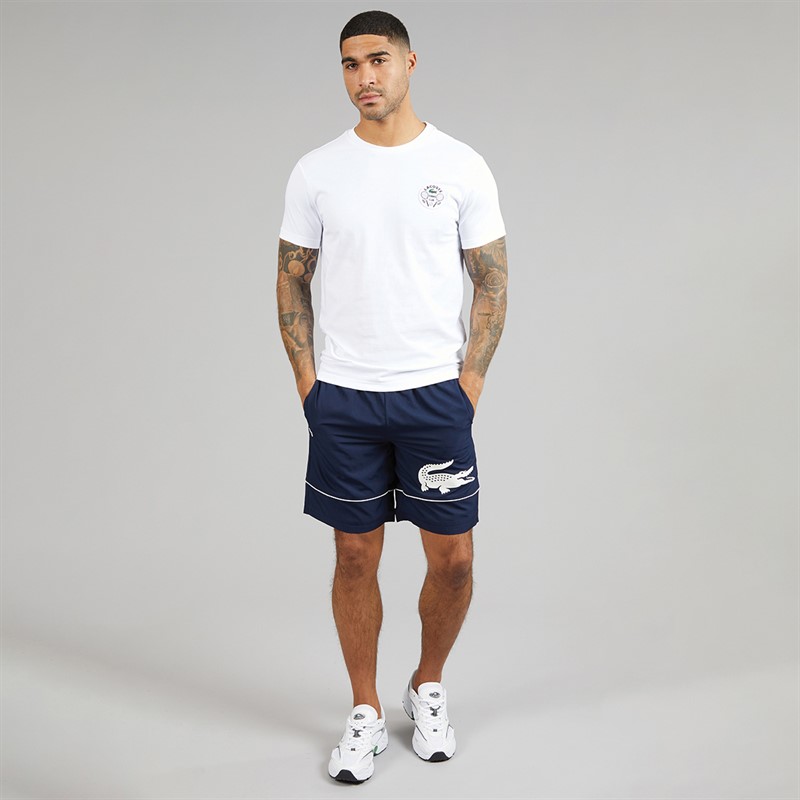 Lacoste Mens Taffeta Shorts Navy Blue/White