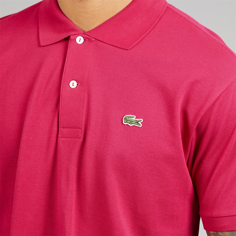 Lacoste Mens Classic Fit Polo Shirt Raspberry Pink