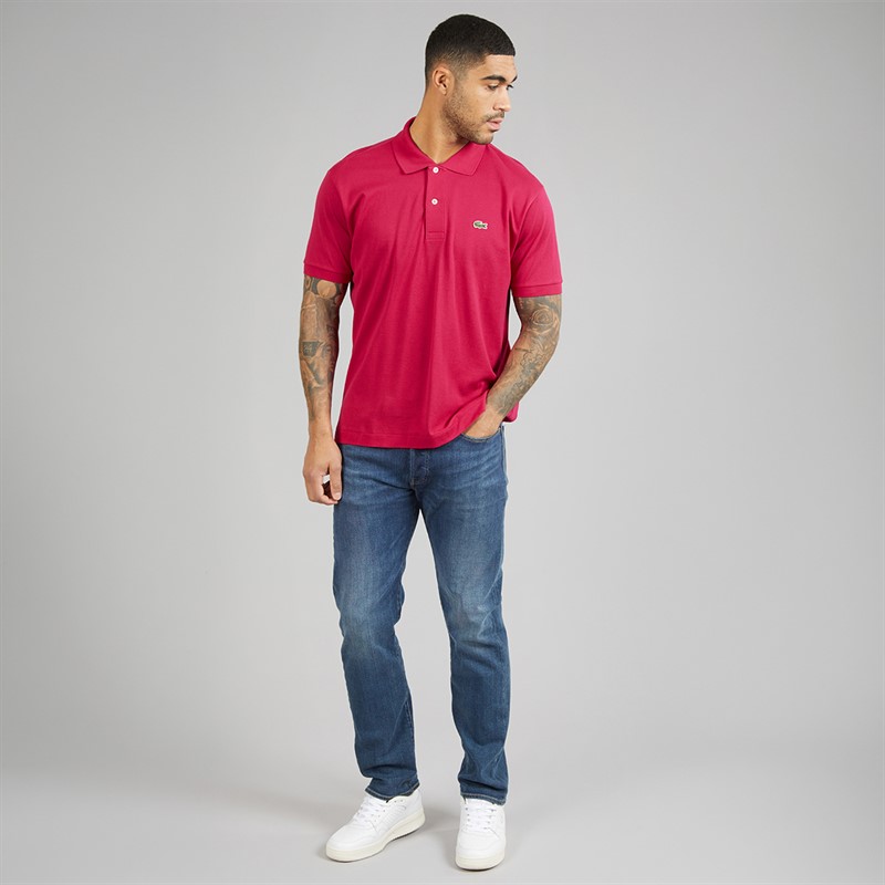 Lacoste Mens Classic Fit Polo Shirt Raspberry Pink
