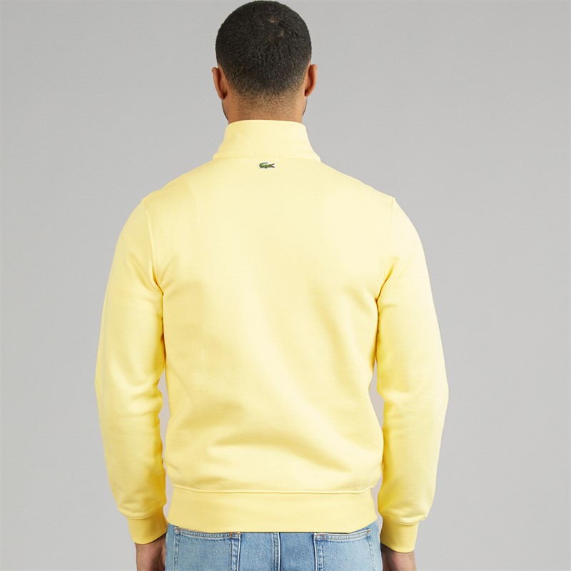 Lacoste Mens 1/4 Zip Print Sweatshirt Pastel Yellow