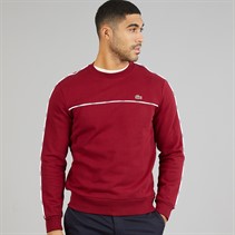 Lacoste Mens Logo Trim Sweatshirt Bordeaux