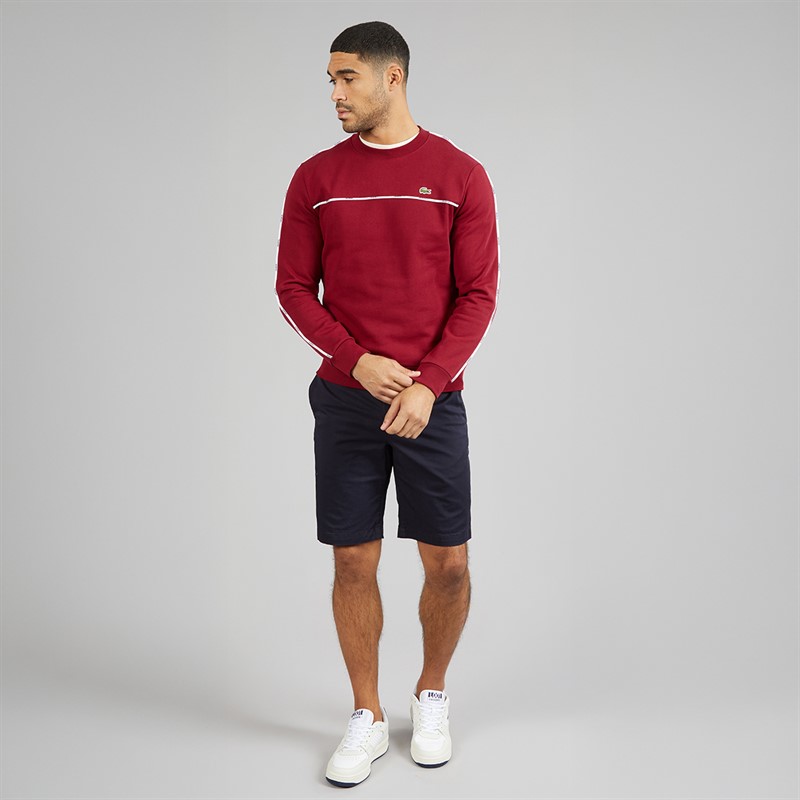 Lacoste Mens Logo Trim Sweatshirt Bordeaux