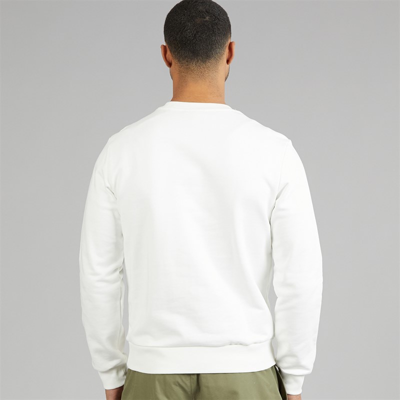 Lacoste Mens Colour Block Fleece Sweatshirt White/Khaki Green/Purple