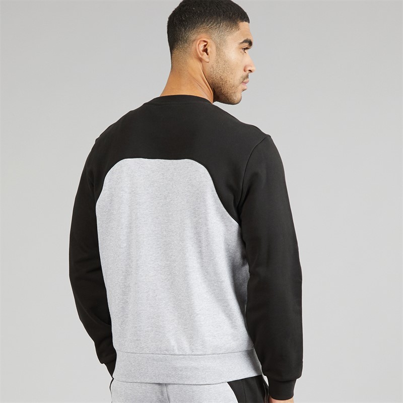 Lacoste Mens Classic Fit Colour Block Sweatshirt Grey Chine/Black