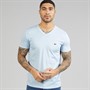 Lacoste Mens Lightweight V-Neck T-Shirt Light Blue