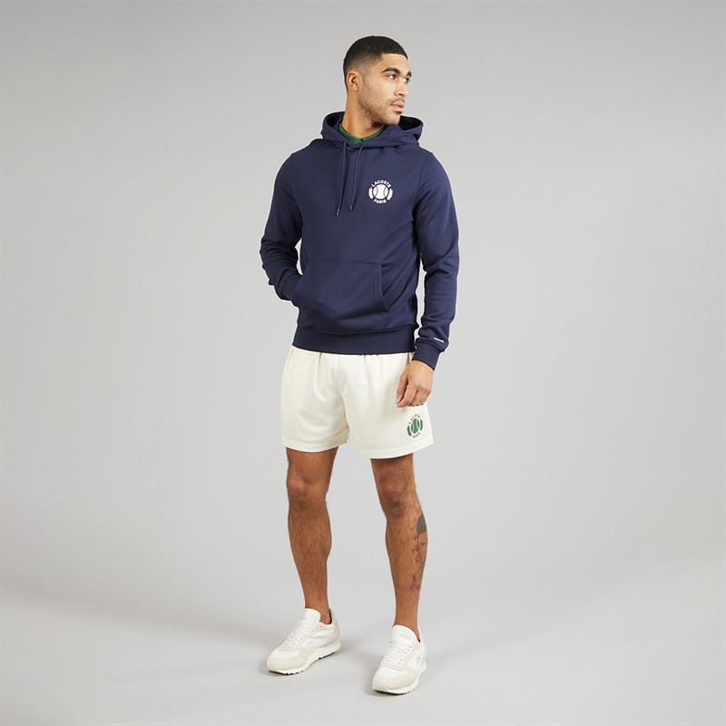 Lacoste Mens Print Hoodie Midnight Blue