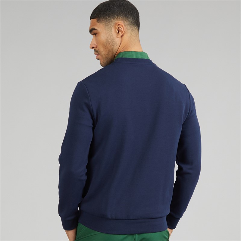 Lacoste Mens Branded Stripe Sweatshirt Midnight Blue