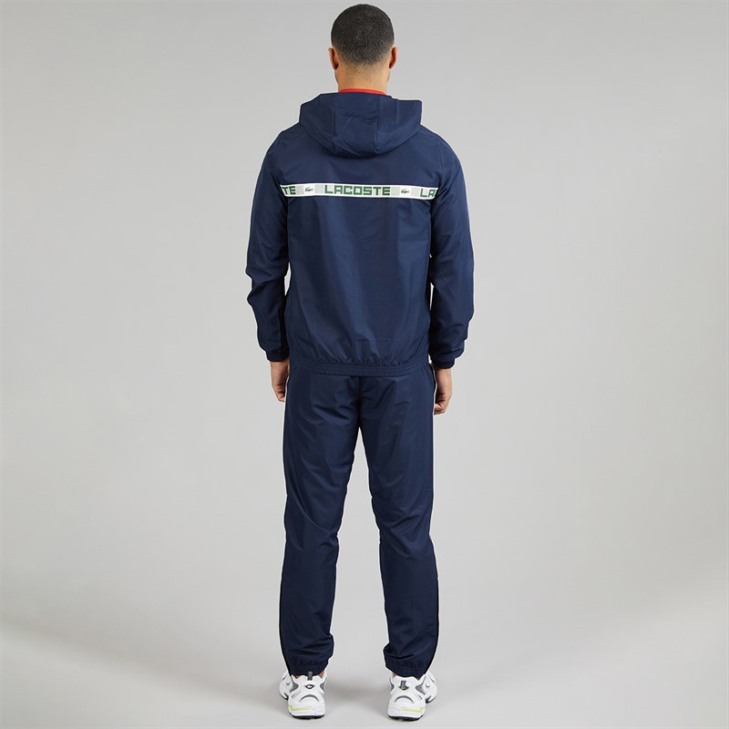 Lacoste Mens Logo Stripe Tracksuit Midnight Blue