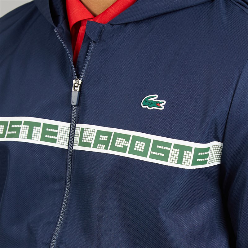Lacoste Mens Logo Stripe Tracksuit Midnight Blue