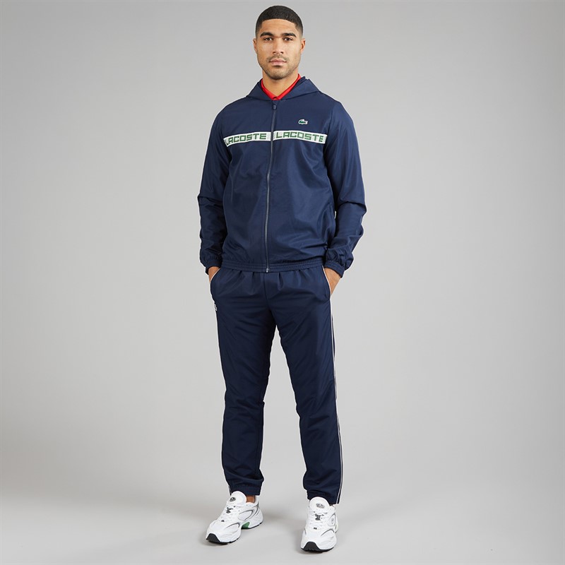 Lacoste Mens Logo Stripe Tracksuit Midnight Blue