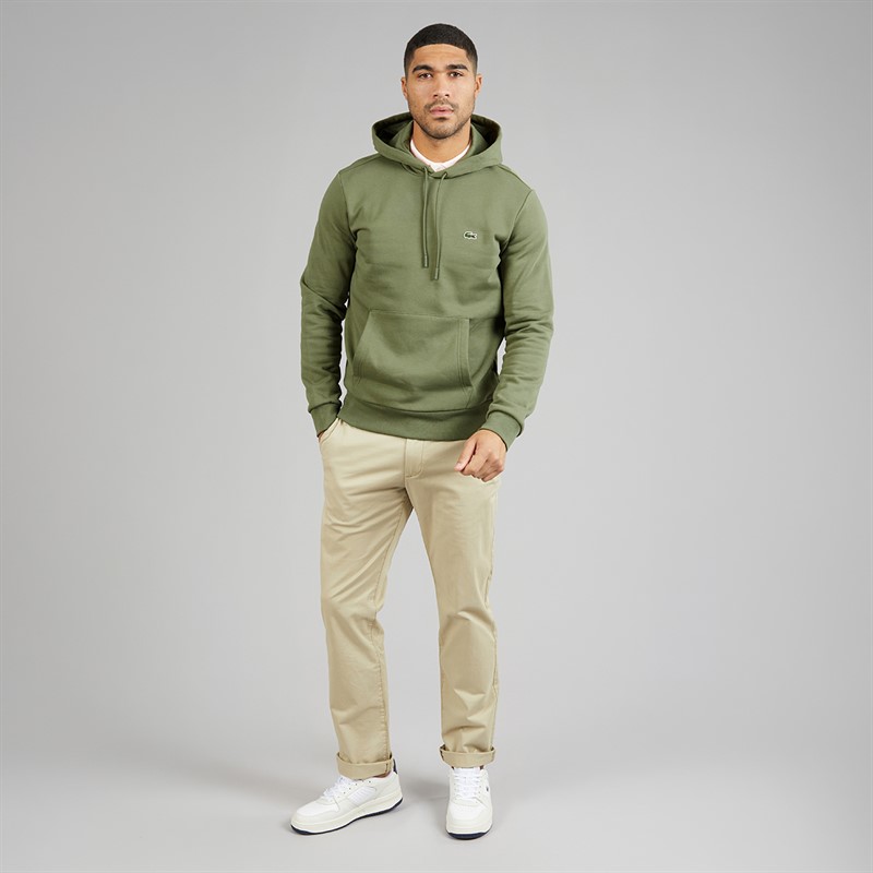 Lacoste Mens Fleece Hoodie Khaki Green