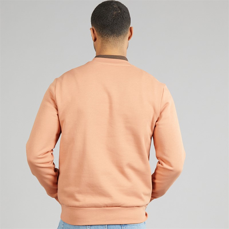 Lacoste Mens Fleece Crew Neck Sweatshirt Pinkish Beige
