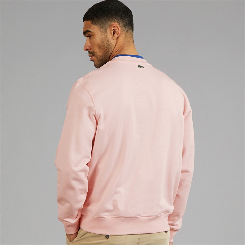 Lacoste Mens Printed Sweatshirt Light Pink