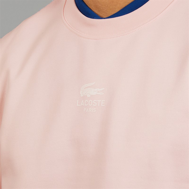 Lacoste Mens Printed Sweatshirt Light Pink