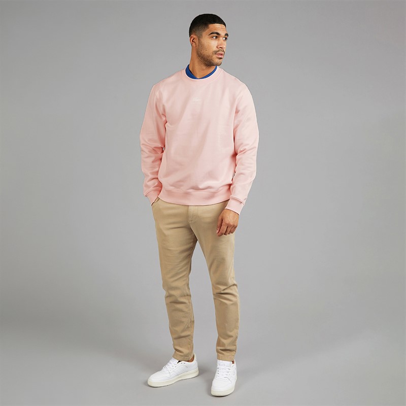 Lacoste Mens Printed Sweatshirt Light Pink