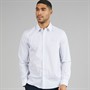 Lacoste Mens Regular Fit Striped Poplin Shirt White/Blue/Navy Blue