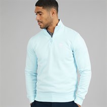 Lacoste Mens High Neck Zip Through Print Sweatshirt Light Blue