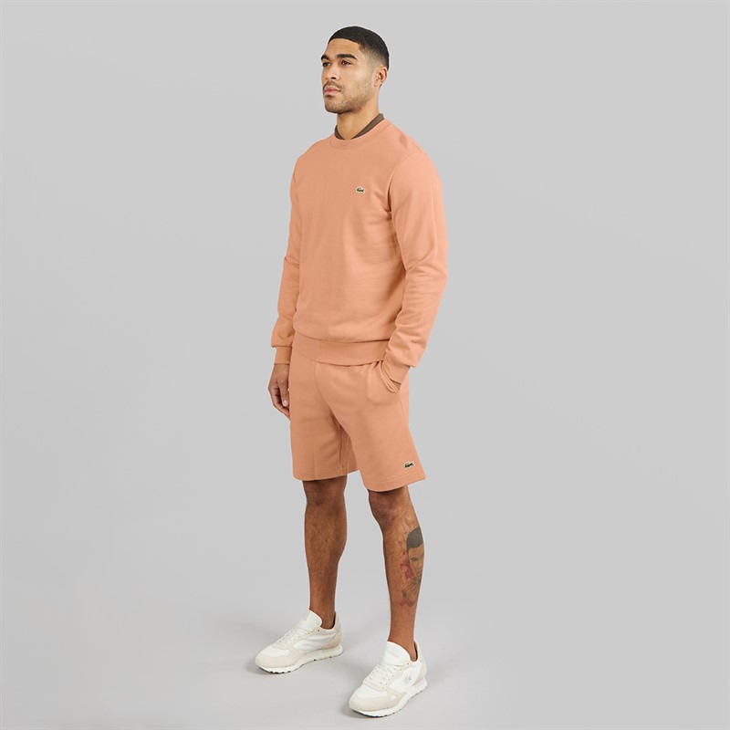 Lacoste Mens Classic Fit Fleece Sweatshirt Pinkish Beige