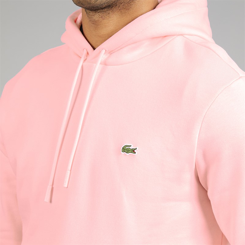Lacoste Mens Fleece Hoodie Light Pink