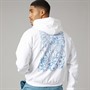 Lacoste Mens Printed Fleece Hoodie White