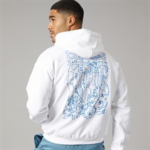 Lacoste Mens Printed Fleece Hoodie White