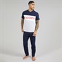 Lacoste Mens Colour Block Pyjama Set Navy/Grey