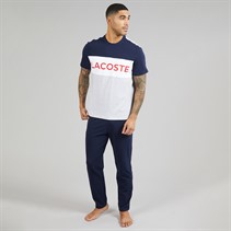 Lacoste Mens Colour Block Pyjama Set Navy/Grey