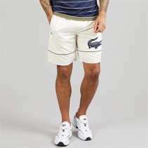 Lacoste Mens Taffeta Shorts White/Navy Blue