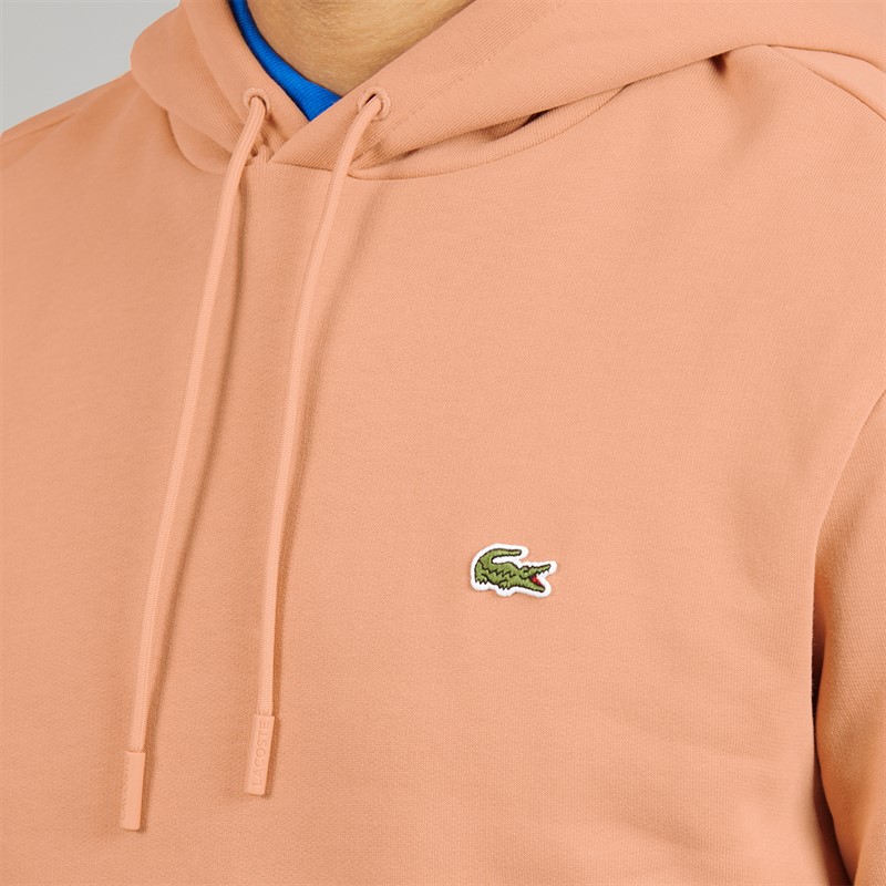 Lacoste Mens Fleece Hoodie Pinkish Beige