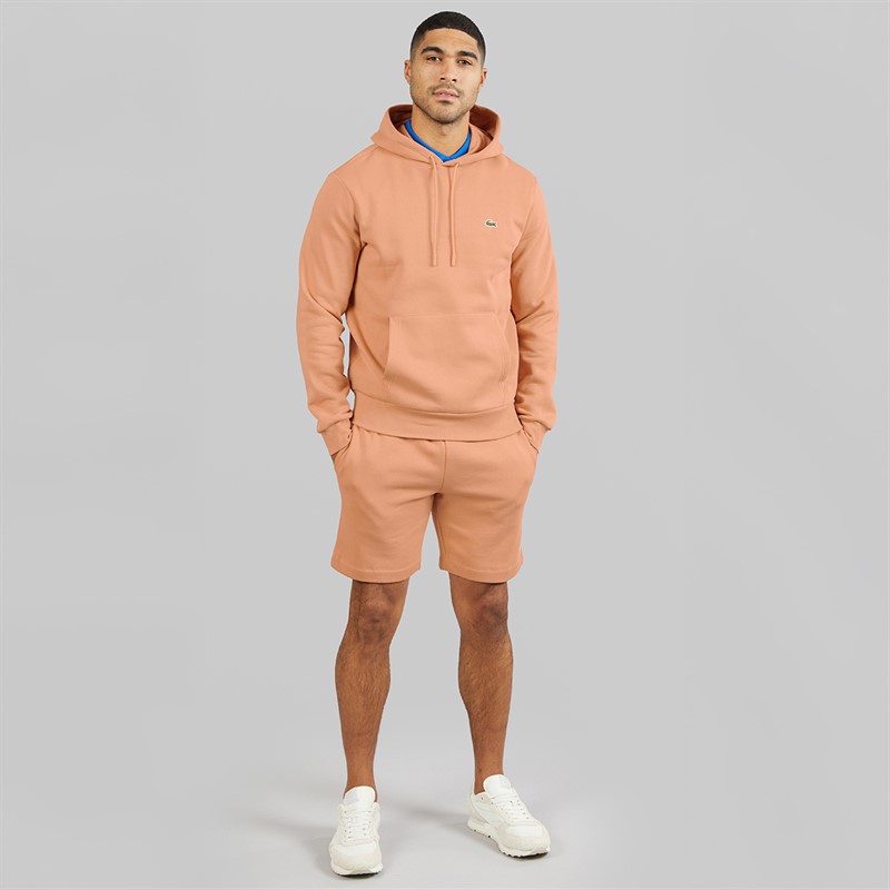 Lacoste Mens Fleece Hoodie Pinkish Beige