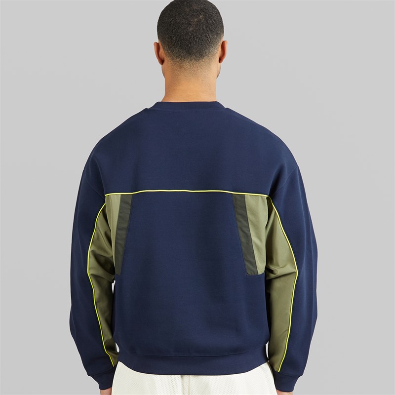 Lacoste Mens Colour Block Sweatshirt Navy/Green