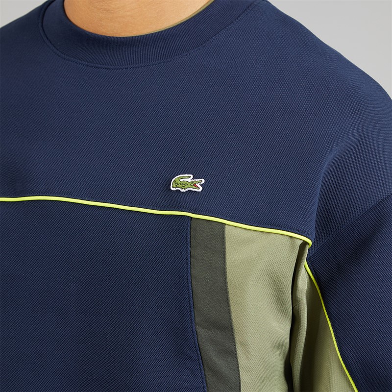 Lacoste Mens Colour Block Sweatshirt Navy/Green