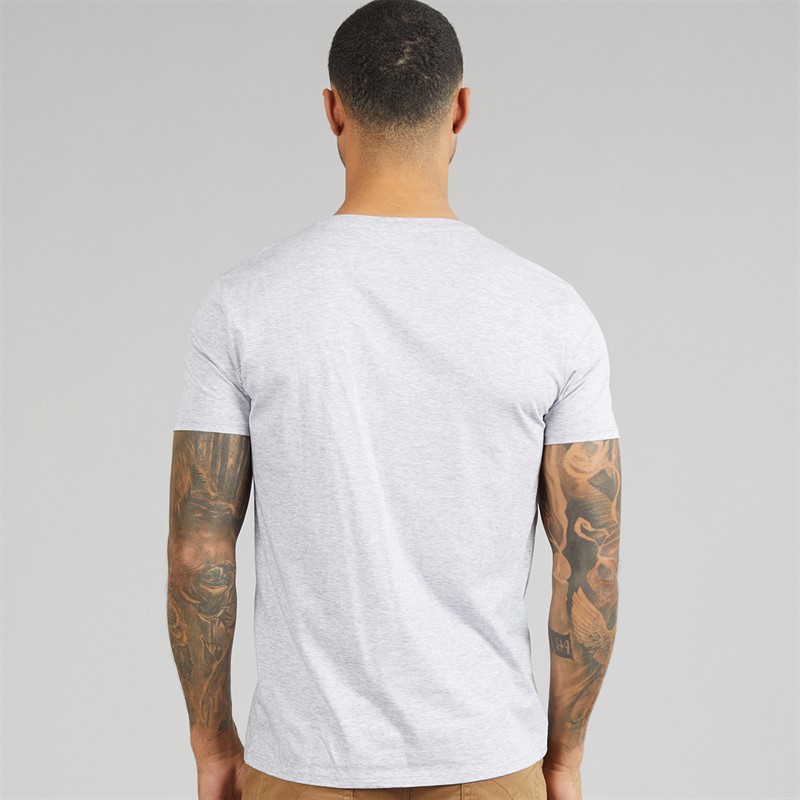 Lacoste Mens Lightweight V-neck T-Shirt Light Heathered Grey