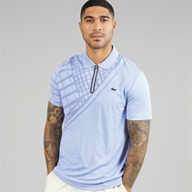 Lacoste Mens Printed Slim Fit Polo Shirt Lavender Blue
