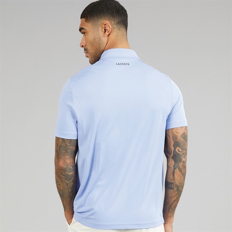 Lacoste Mens Printed Slim Fit Polo Shirt Lavender Blue