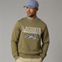 Lacoste Mens Embroidered Motif Fleece Sweatshirt Khaki Green