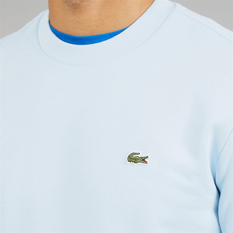 Lacoste Mens Fleece Crew Neck Sweatshirt Light Blue