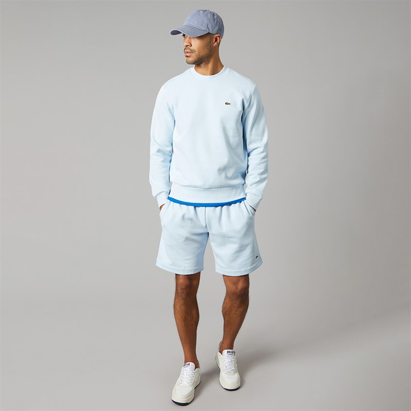 Lacoste Mens Fleece Crew Neck Sweatshirt Light Blue