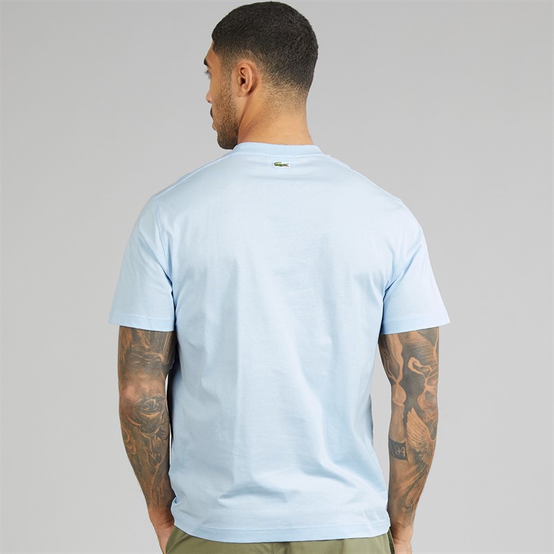 Lacoste Mens Signature Print T-Shirt Light Blue