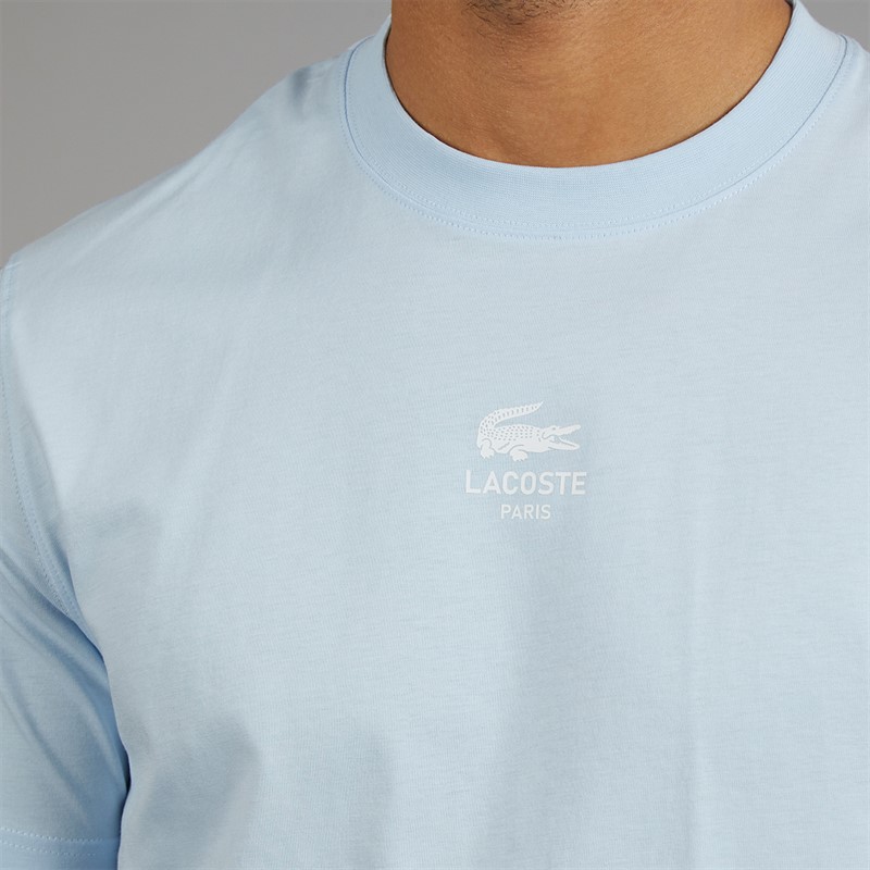 Lacoste Mens Signature Print T-Shirt Light Blue